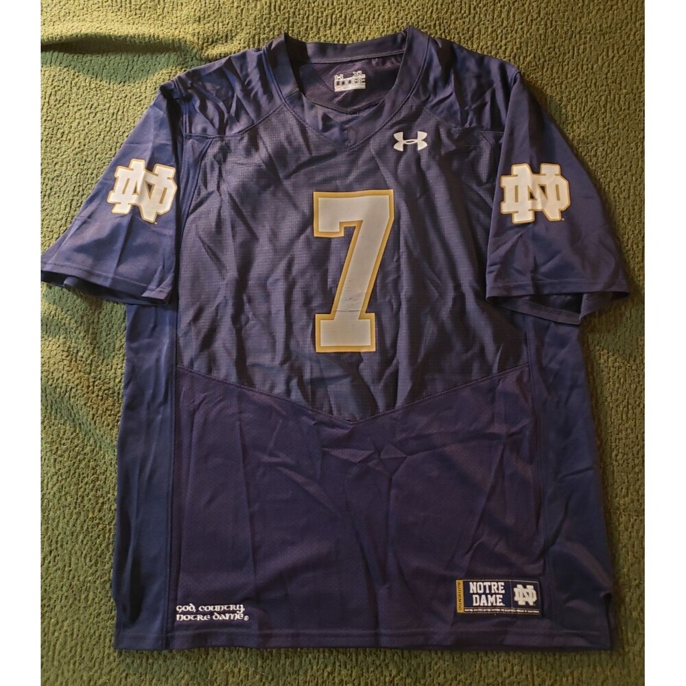 Under Armour #7 Notre Dame Fighting Irish Football Jersey Men’s XL Loose NCAA